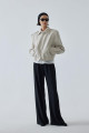 Krem Cooper Crop Bomber Ceket Krem Cooper Crop Bomber Ceket