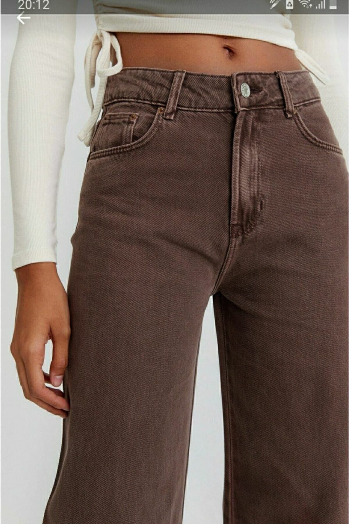 Kahverengi Likralı Süper Yüksek Bel Salaş Jeans Palazzo Pantolon. (SÜPER YÜKSEK) Wide Leg Kahverengi Likralı Süper Yüksek Bel Salaş Jeans Palazzo Pantolon. (SÜPER YÜKSEK) Wide Leg