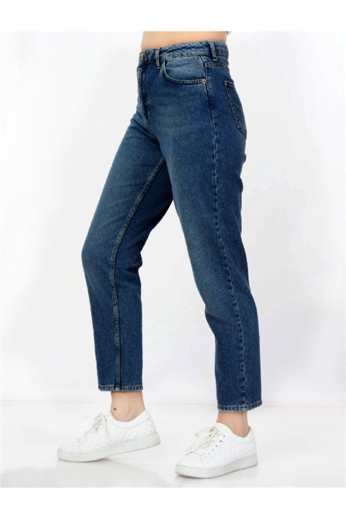 Mom Fit Jean Yüksek Bel Boyfriend Kesim Esnek Lacivert Kadın Kot Pantolon C599 Mom Fit Jean Yüksek Bel Boyfriend Kesim Esnek Lacivert Kadın Kot Pantolon C599