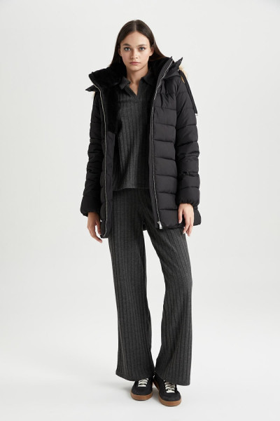 Regular Fit Su Itici Kapüşonlu Suni Kürklü Mont A2969ax23wn Regular Fit Su Itici Kapüşonlu Suni Kürklü Mont A2969ax23wn