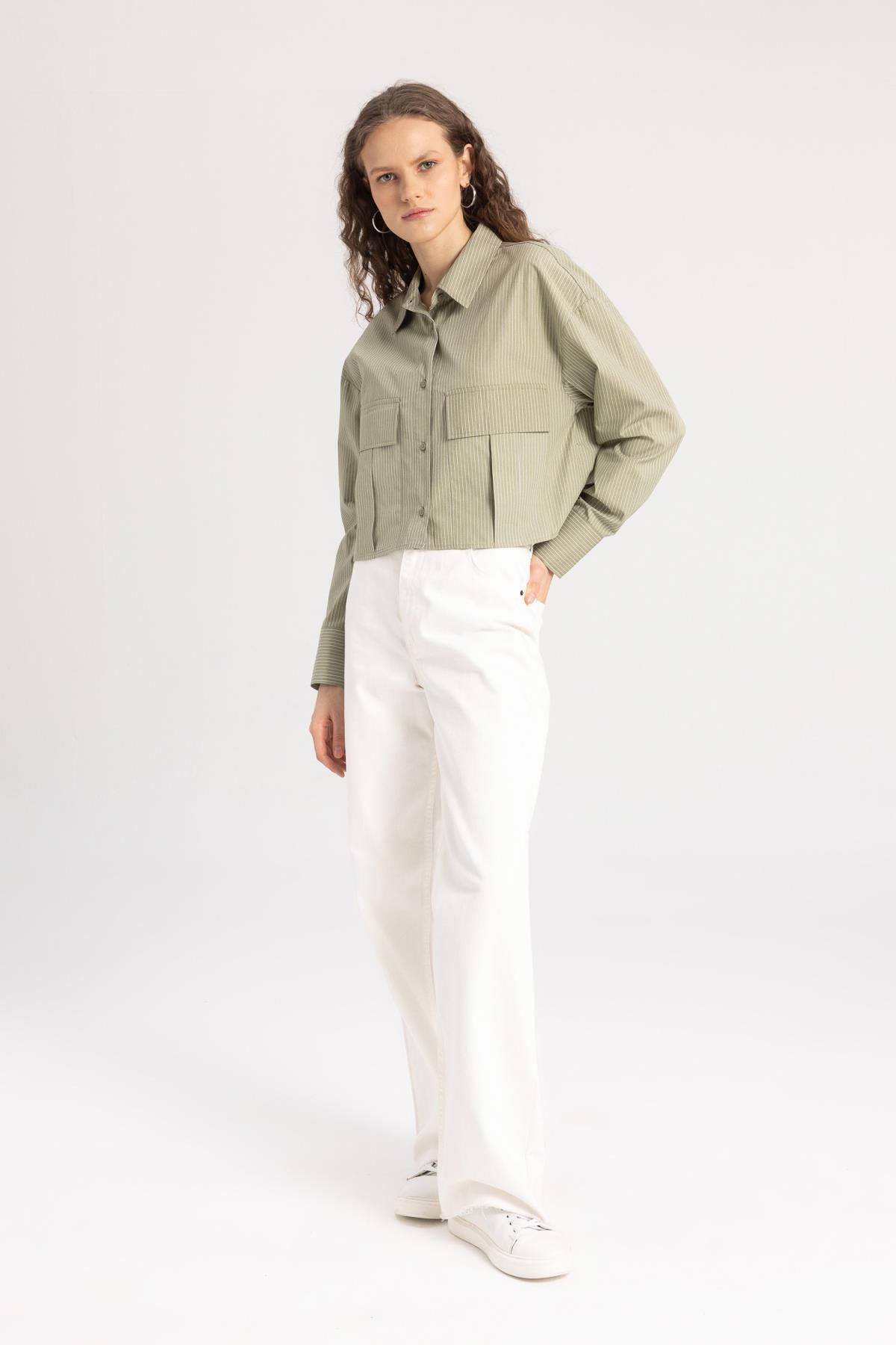 Regular Fit Basic Poplin Basic Uzun Kollu Gömlek C3164ax24sp