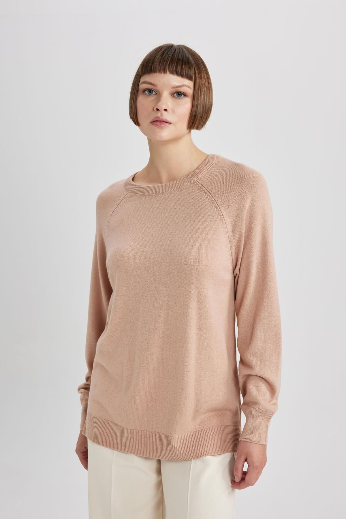 Relax Fit Bisiklet Yaka Basic Kazak X3066az23wn Relax Fit Bisiklet Yaka Basic Kazak X3066az23wn