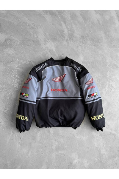 Unisex Oversize Honda Baskılı Yarışcı Bomber Ceket Unisex Oversize Honda Baskılı Yarışcı Bomber Ceket