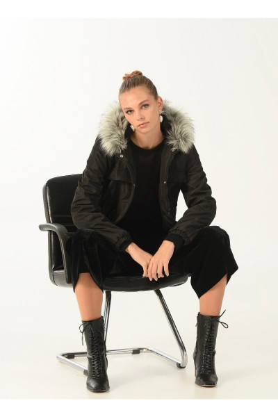 Siyah Kadın Şişme Mont Parka2 Siyah Kadın Şişme Mont Parka2