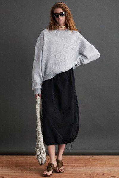 Nordıa Kadın Organik Pamuk 3 Iplik Örme Oversize Grimelanj Sweatshirt Nordıa Kadın Organik Pamuk 3 Iplik Örme Oversize Grimelanj Sweatshirt