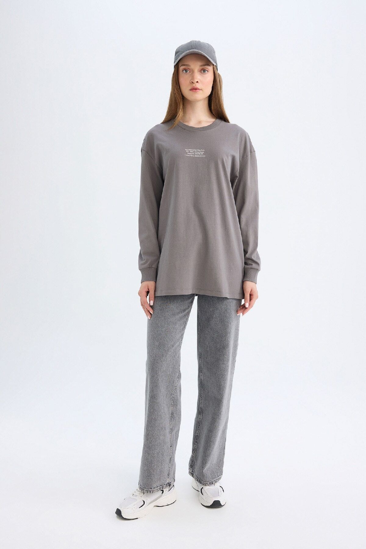 Regular Fit Bisiklet Yaka Baskılı Sweatshirt Tunik D0391ax24au Regular Fit Bisiklet Yaka Baskılı Sweatshirt Tunik D0391ax24au