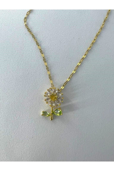 Kararmaz çelik papatya gold kolye Kararmaz çelik papatya gold kolye