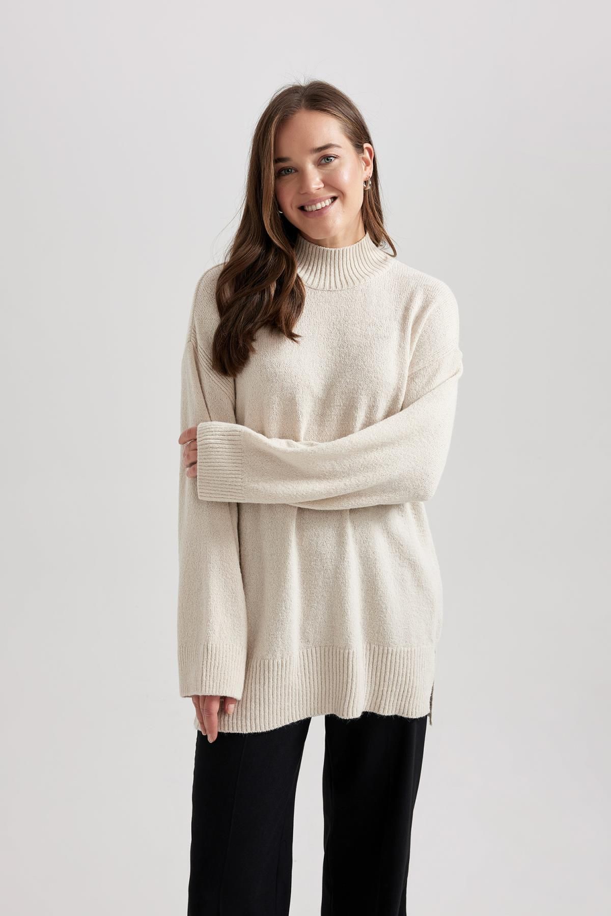 Regular Fit Dik Yaka Basic Kazak Tunik B0088ax23wn Regular Fit Dik Yaka Basic Kazak Tunik B0088ax23wn