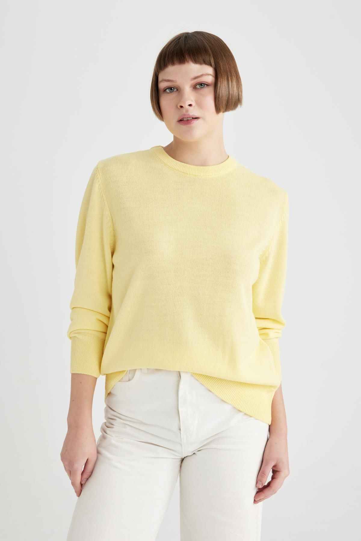 Regular Fit Bisiklet Yaka Basic Triko Kazak C0058ax23wn Regular Fit Bisiklet Yaka Basic Triko Kazak C0058ax23wn