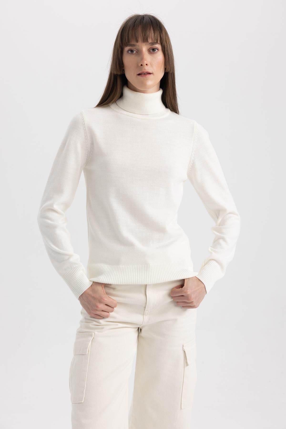 Regular Fit Balıkçı Yaka Basic Kazak H1651az23wn Regular Fit Balıkçı Yaka Basic Kazak H1651az23wn