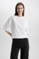 Oversize Fit Bisiklet Yaka Penye Basic Kısa Kollu Tişört C0099ax24sm Oversize Fit Bisiklet Yaka Penye Basic Kısa Kollu Tişört C0099ax24sm