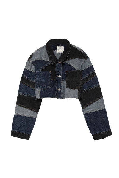 Kadın patch detaylı denim ceket Kadın patch detaylı denim ceket