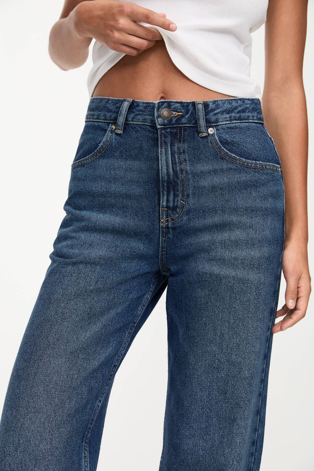 Yüksek bel geniş paça jean Yüksek bel geniş paça jean