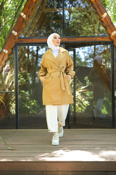 Kol Kemerli Trençkot Camel Kol Kemerli Trençkot Camel