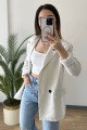 RBN038 D88672 Kolu Çizgi Detay Keten Ceket TAŞ RBN038 D88672 Kolu Çizgi Detay Keten Ceket TAŞ