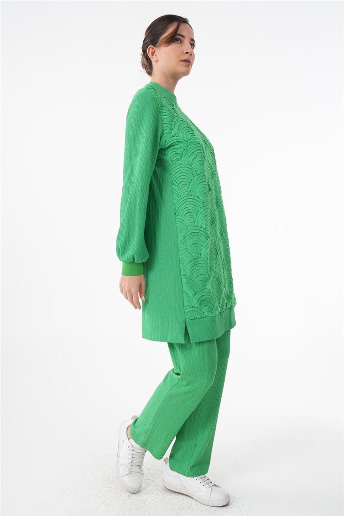 Karma Desen Tunik-pantolon Benetton Yeşili Ikili Takım Karma Desen Tunik-pantolon Benetton Yeşili Ikili Takım