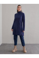 Basic Balıkçı Yaka Triko Tunik Indigo Sz Trk40