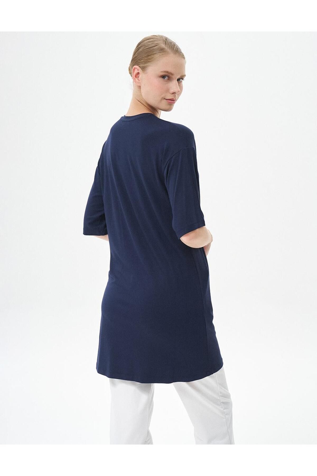 Sıfır Yaka Basic Kısa Kollu T-shirt Lacivert Sıfır Yaka Basic Kısa Kollu T-shirt Lacivert