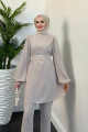 Larmina Beli İncili Pantolon Takım Krem Larmina Beli İncili Pantolon Takım Krem