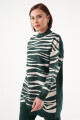 Zebra Çizgili Triko Tunik-pantolon Krem-yeşil Ikili Takım Zebra Çizgili Triko Tunik-pantolon Krem-yeşil Ikili Takım