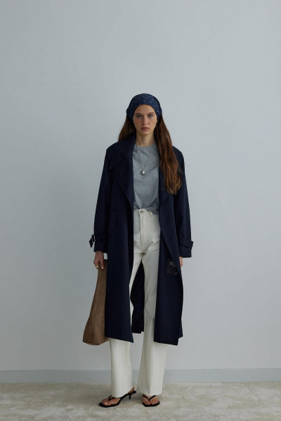 Lacivert Rowe Gabardin Trençkot Lacivert Rowe Gabardin Trençkot