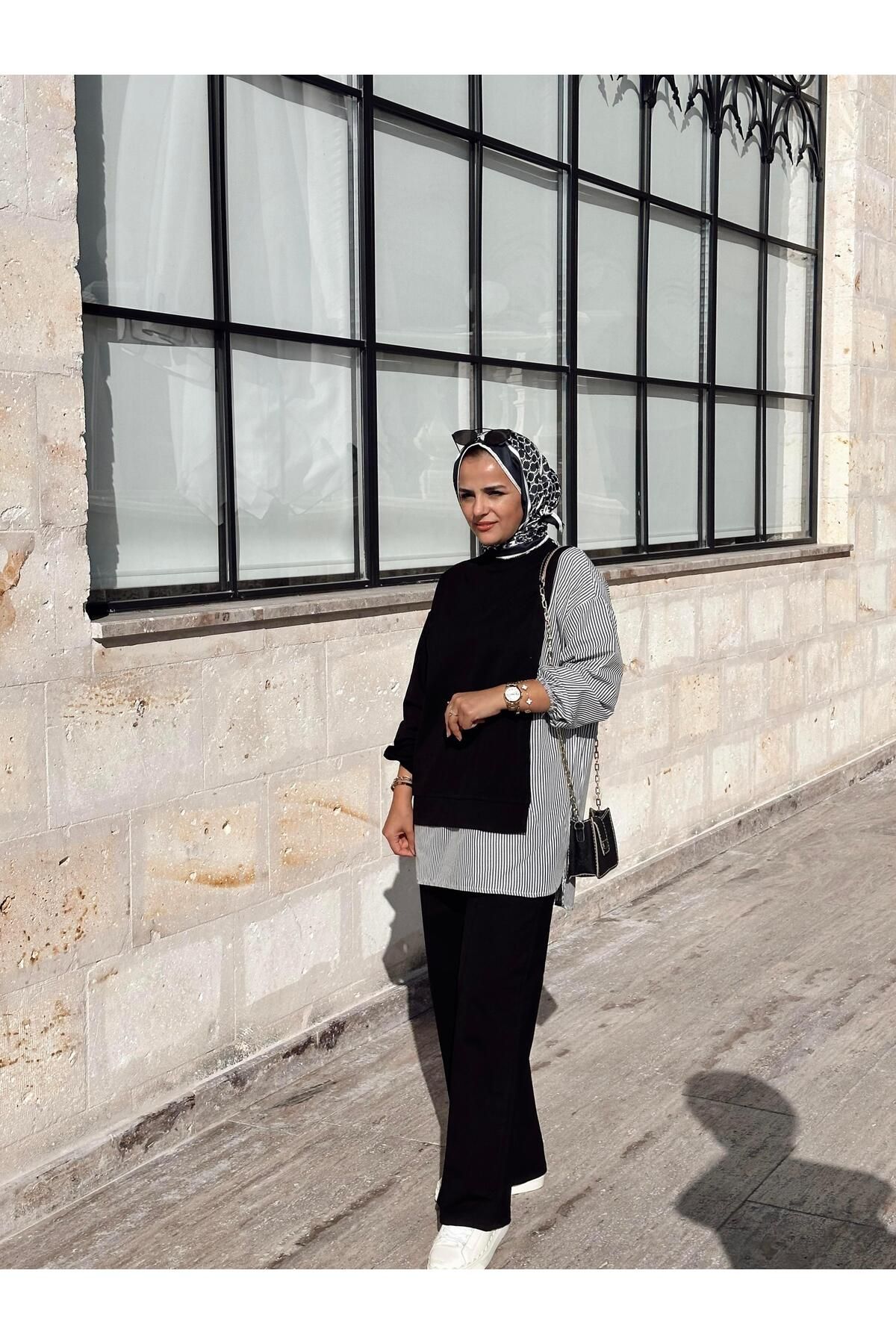Line Gömlekli Ikili Takım Siyah Line Gömlekli Ikili Takım Siyah