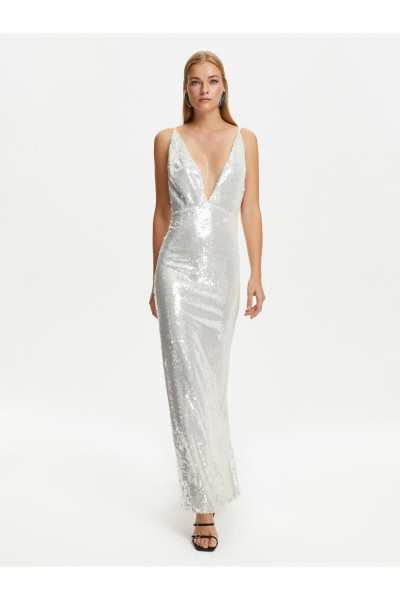 Payetli Ince Askılı Uzun Elbise Payetli Ince Askılı Uzun Elbise