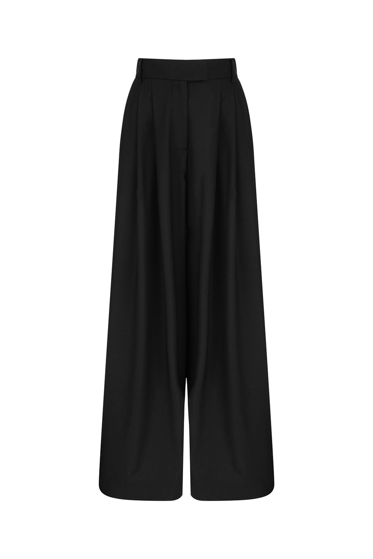 Pile Detaylı Geniş Paça Pantolon