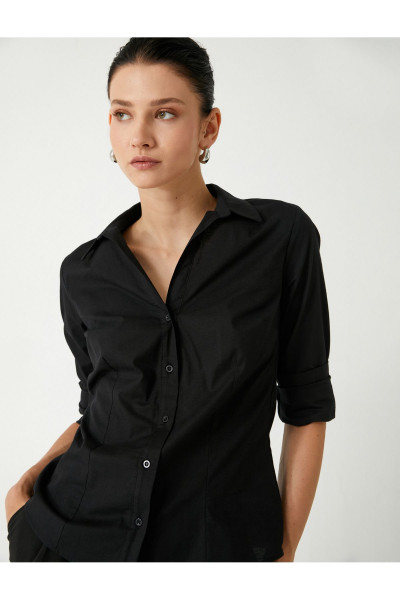 Slim Fit Gömlek Uzun Kollu Klasik Yaka Pamuklu Slim Fit Gömlek Uzun Kollu Klasik Yaka Pamuklu