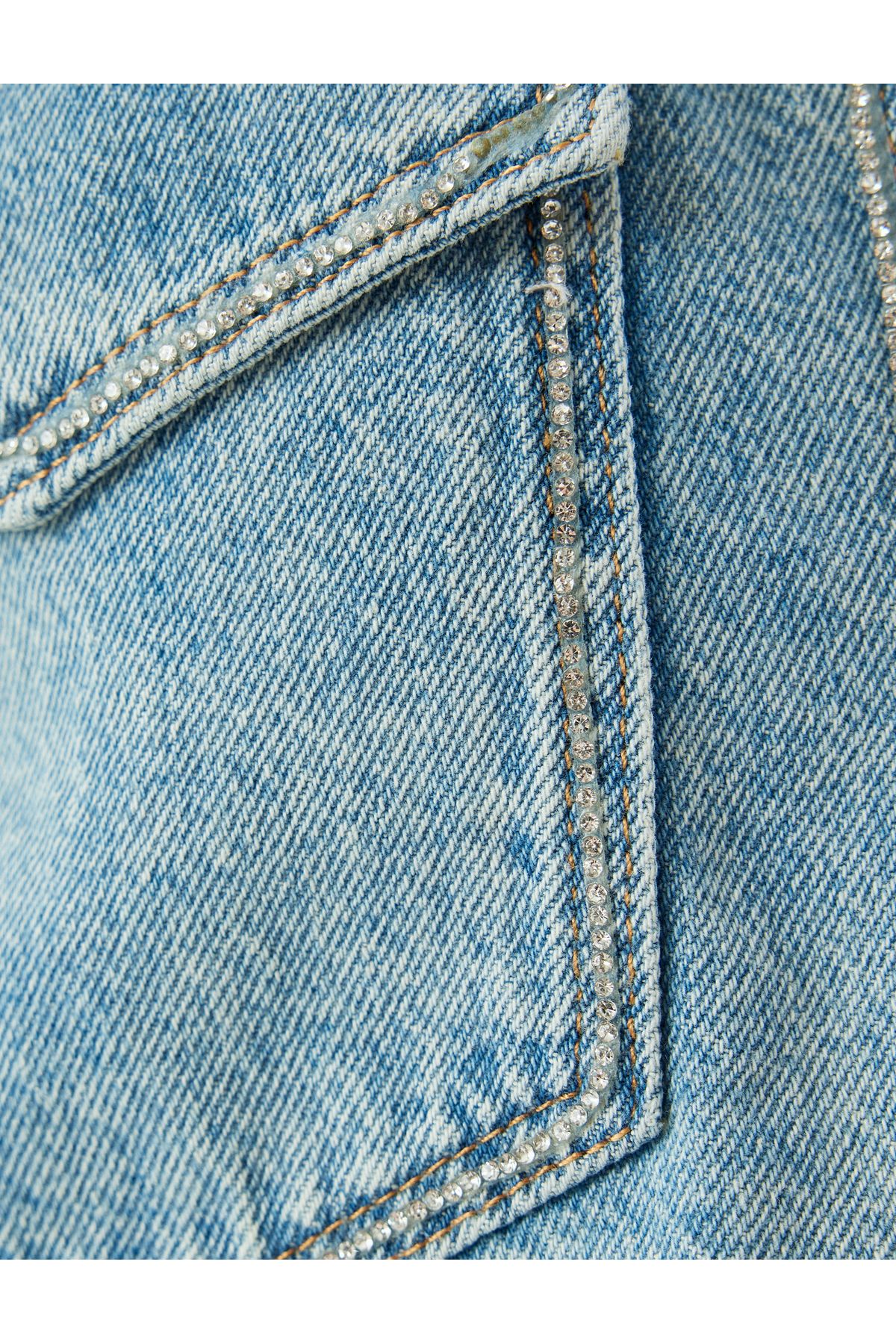 Oversize Kot Ceket Klasik Yaka Cepli Düğmeli Pamuklu Oversize Kot Ceket Klasik Yaka Cepli Düğmeli Pamuklu
