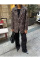 Saja Rsln Leopar Desen Blazer Ceket Saja Rsln Leopar Desen Blazer Ceket
