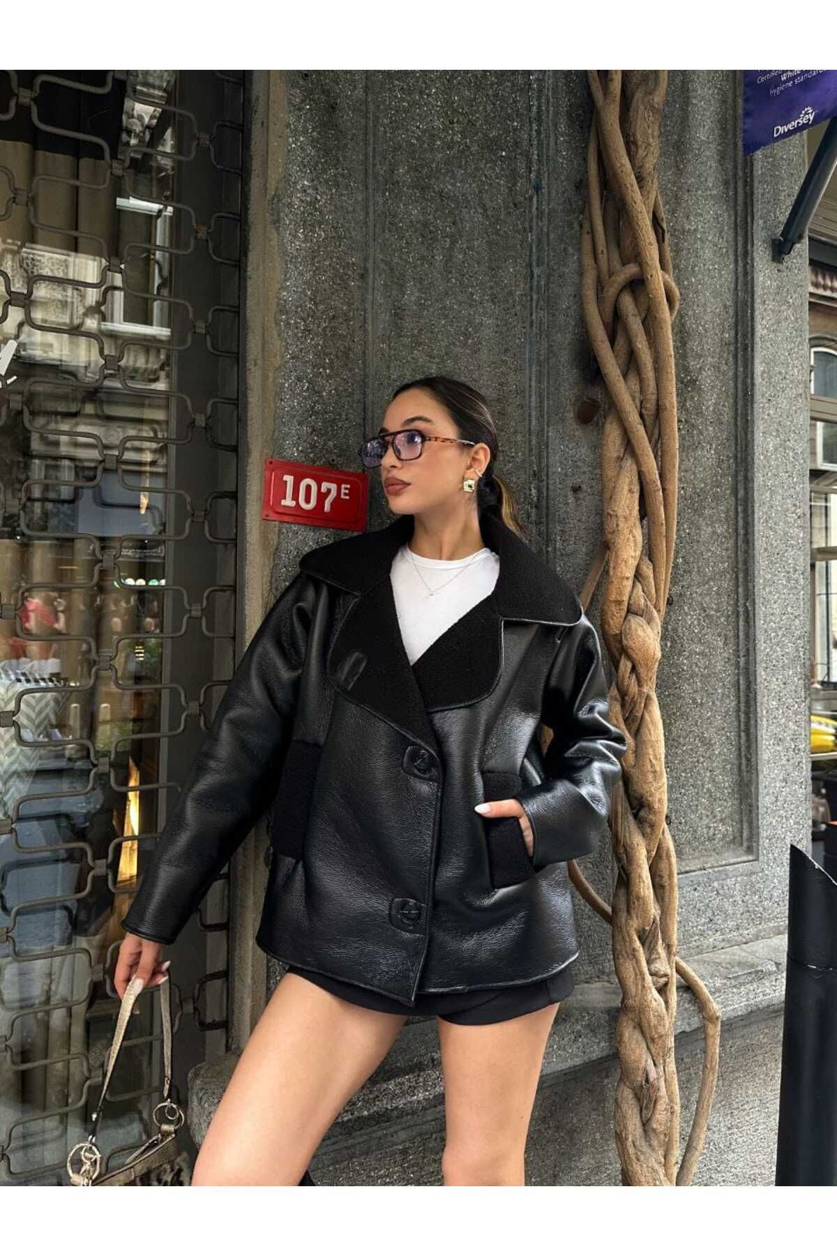 Kadın Siyah Oversize Ceket Kadın Siyah Oversize Ceket