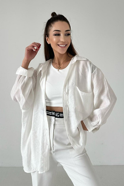 Yeni Sezon Kadın Düşük Omuz Oversize Gömlek