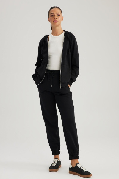 Regular Fit Kapüşonlu Fermuarlı Basic Sweatshirt Y1502az23au Regular Fit Kapüşonlu Fermuarlı Basic Sweatshirt Y1502az23au