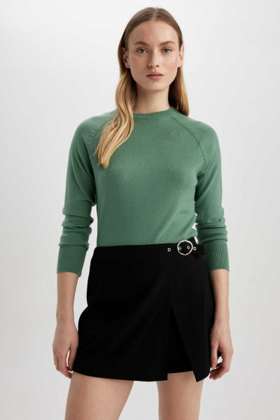 Regular Fit Bisiklet Yaka Basic Kazak I6913az23wn Regular Fit Bisiklet Yaka Basic Kazak I6913az23wn