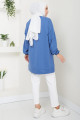 Torba Cepli Bisiklet Yakalı Sweatshirt Tunik İndigo HM2509 Torba Cepli Bisiklet Yakalı Sweatshirt Tunik İndigo HM2509