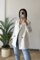 RBN038 D88672 Kolu Çizgi Detay Keten Ceket TAŞ RBN038 D88672 Kolu Çizgi Detay Keten Ceket TAŞ