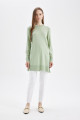 Regular Fit Bisiklet Yaka Yandan Yırtmaçlı Basic Düz Kazak Tunik H3431az24au Regular Fit Bisiklet Yaka Yandan Yırtmaçlı Basic Düz Kazak Tunik H3431az24au