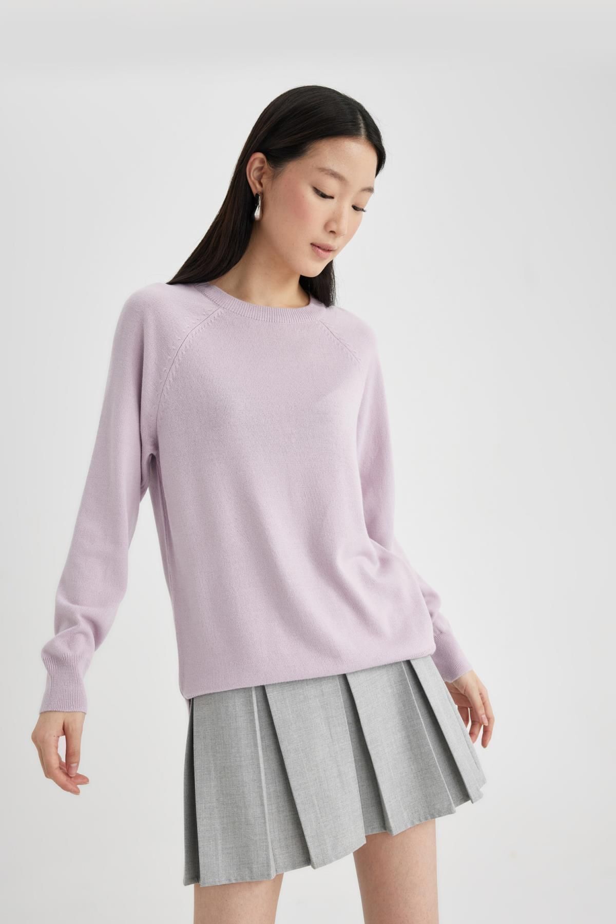 Regular Fit Yumuşak Dokulu Bisiklet Yaka Reglan Kol Basic Düz Triko Kazak I6913az24wn Regular Fit Yumuşak Dokulu Bisiklet Yaka Reglan Kol Basic Düz Triko Kazak I6913az24wn