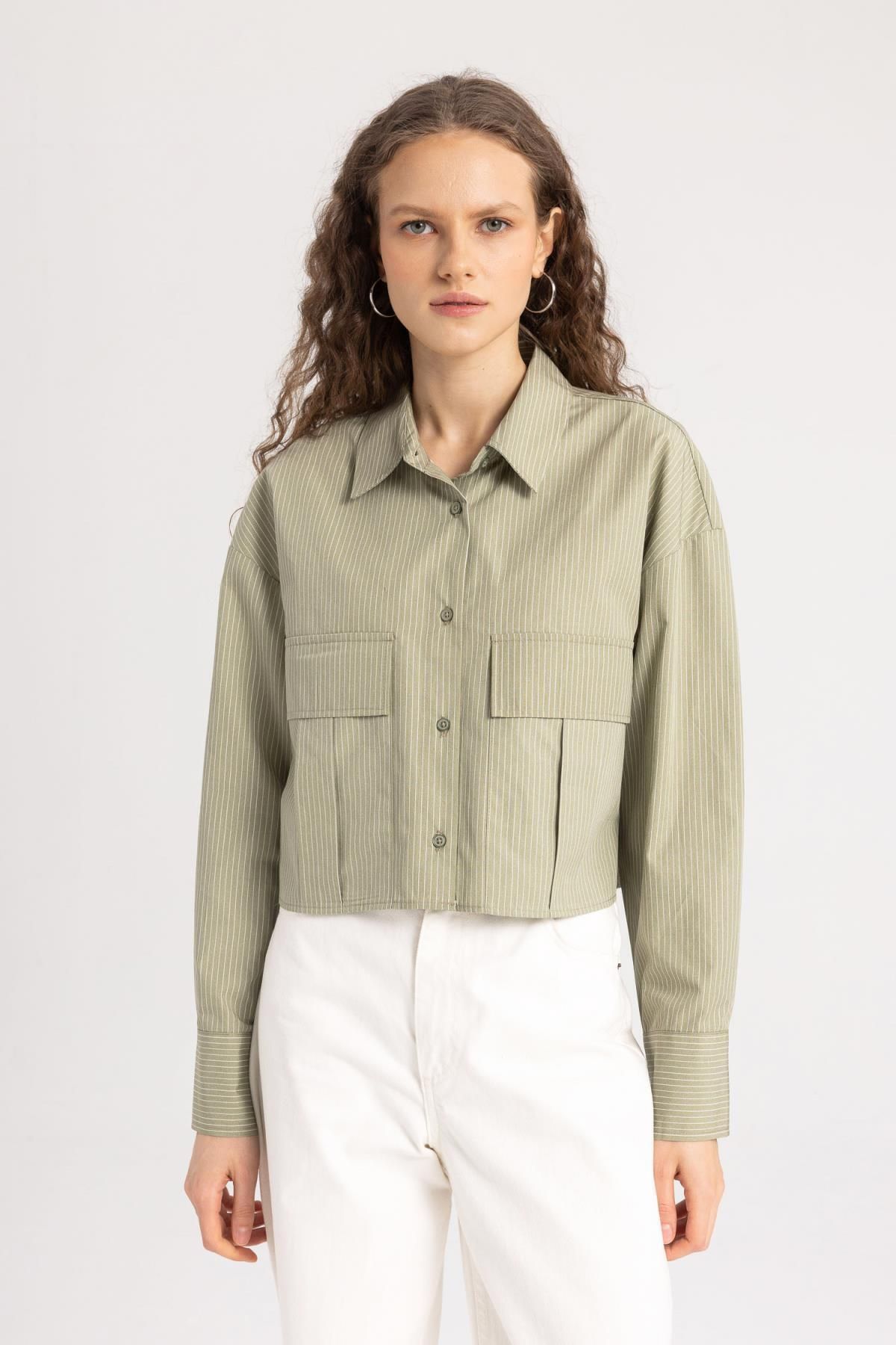 Regular Fit Basic Poplin Basic Uzun Kollu Gömlek C3164ax24sp