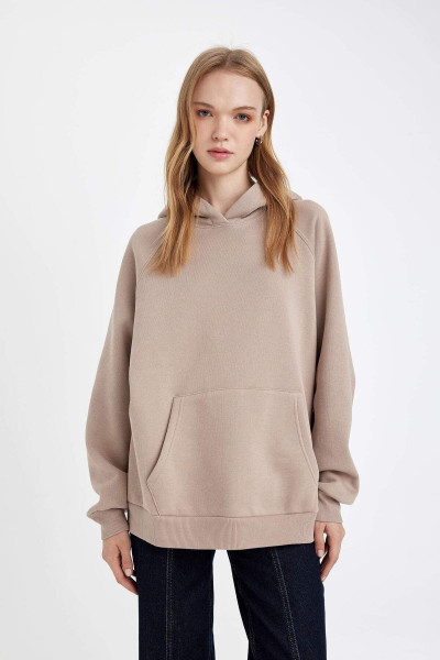 Oversize Geniş Kalıp Kapüşonlu Kanguru Cepli Kalın Basic Düz Sweatshirt C7805ax24wn Oversize Geniş Kalıp Kapüşonlu Kanguru Cepli Kalın Basic Düz Sweatshirt C7805ax24wn