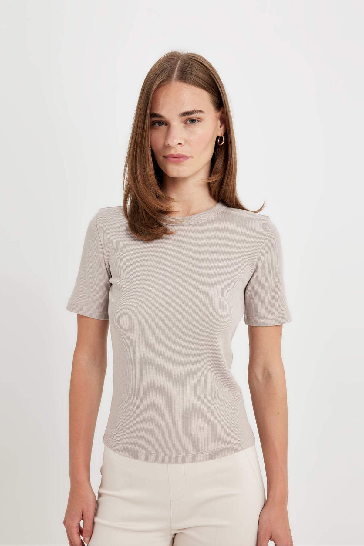 Slim Fit Bisiklet Yaka Fitilli Kaşkorse Basic Kısa Kollu Tişört C0097ax24sm Slim Fit Bisiklet Yaka Fitilli Kaşkorse Basic Kısa Kollu Tişört C0097ax24sm