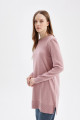 Regular Fit Bisiklet Yaka Yırtmaçlı Basic Düz Kazak Tunik H3431az24au Regular Fit Bisiklet Yaka Yırtmaçlı Basic Düz Kazak Tunik H3431az24au