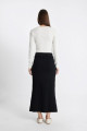 Regular Fit Basic Düz Maxi Siyah Triko Etek A1314ax24au