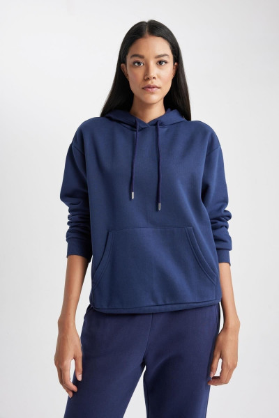 Relax Fit Kapüşonlu Kalın Basic Sweatshirt W1240az23wn Relax Fit Kapüşonlu Kalın Basic Sweatshirt W1240az23wn