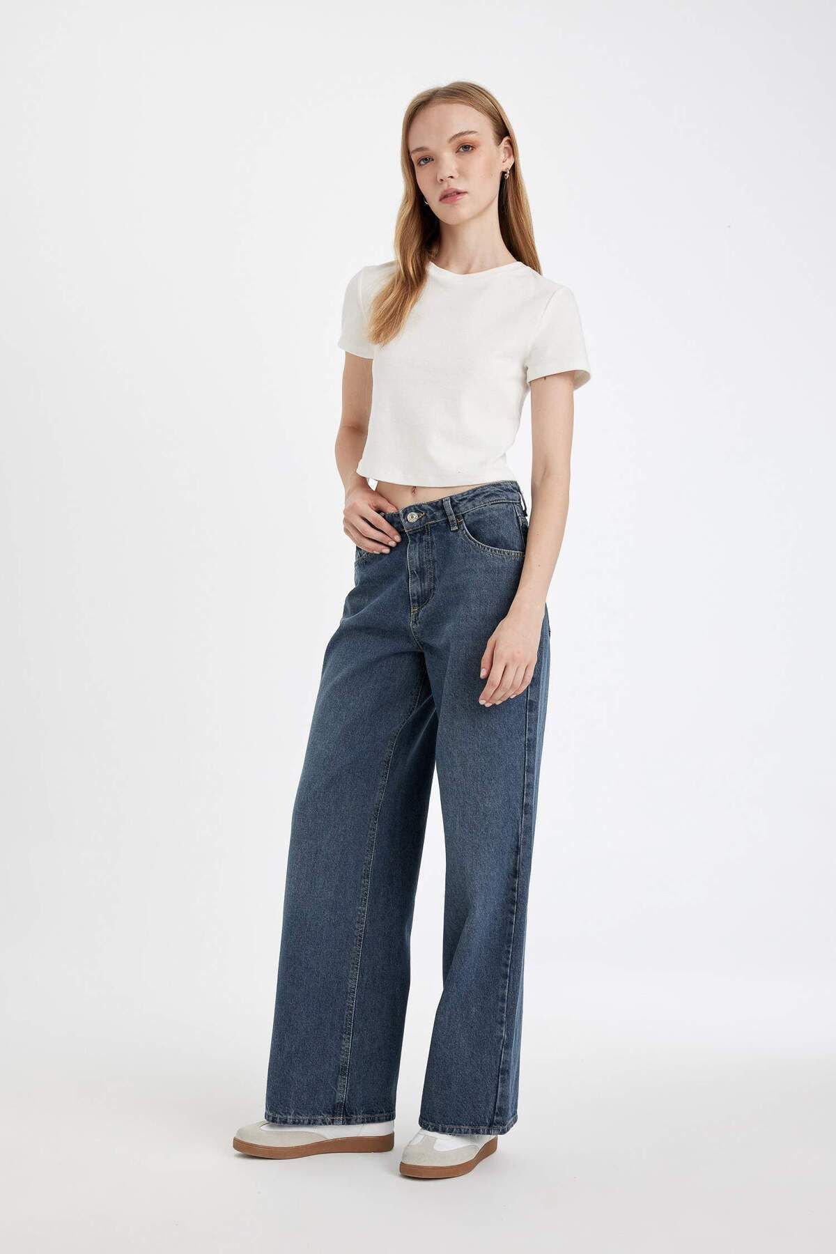 Wide Leg Yüksek Bel Uzun Jean Yıkamalı Pantolon 3162228 Wide Leg Yüksek Bel Uzun Jean Yıkamalı Pantolon 3162228