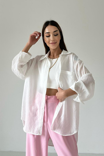 Yeni Sezon Oversize Kadın Keten Gömlek Yeni Sezon Oversize Kadın Keten Gömlek