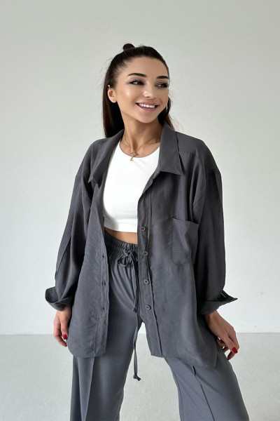 Yeni Sezon Kadın Düşük Omuz Oversize Gömlek