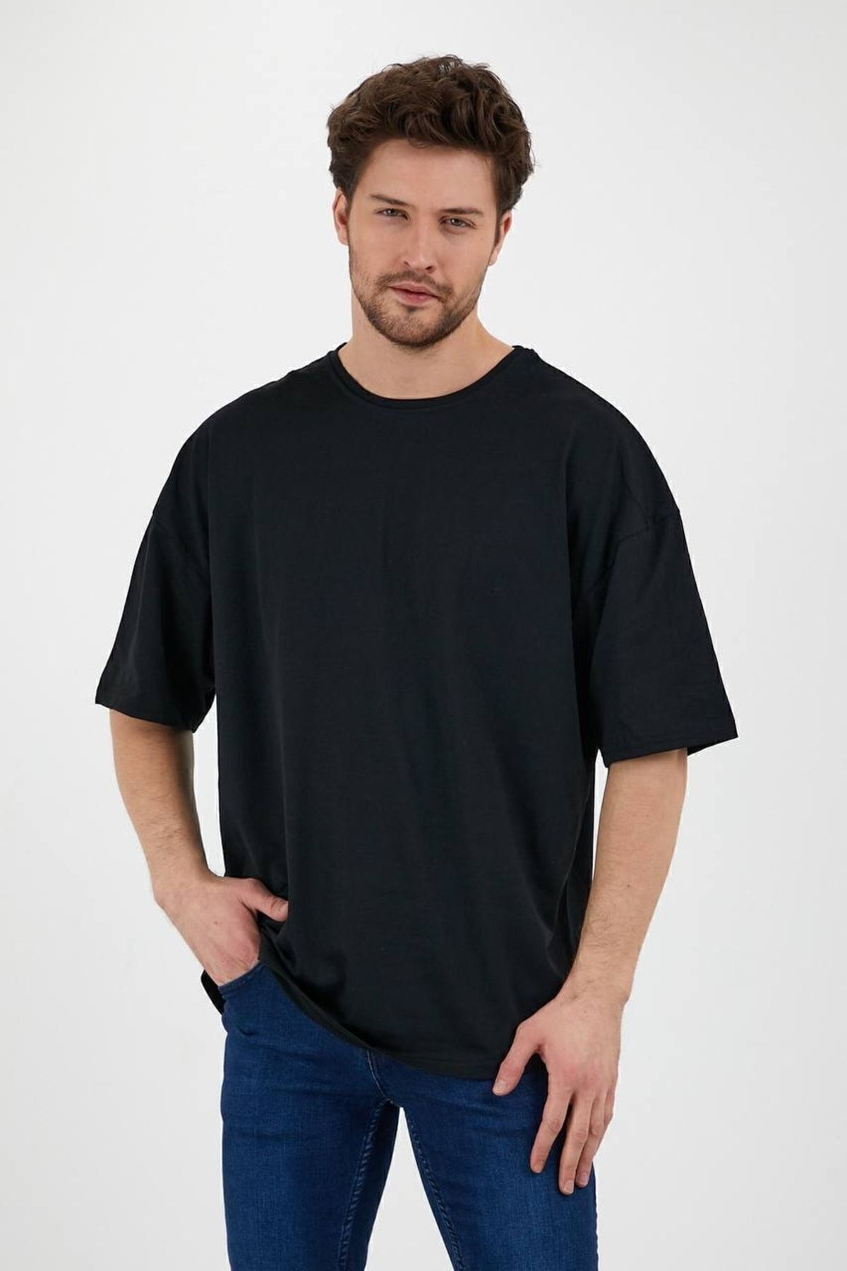 Unisex Siyah 2’li Hazır Paket Oversize T-shirt Unisex Siyah 2’li Hazır Paket Oversize T-shirt