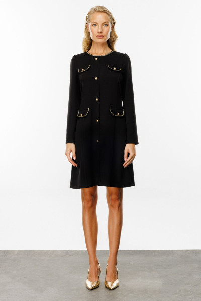 Süs Kapak Ve Düğmeli Elbise